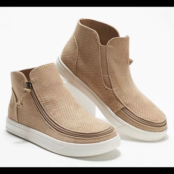 Billy Footwear Shoes - Billy Footwear NIB 10 M Zippered Sneakers Tan Mid Tops Zip Around Women’s Shoes